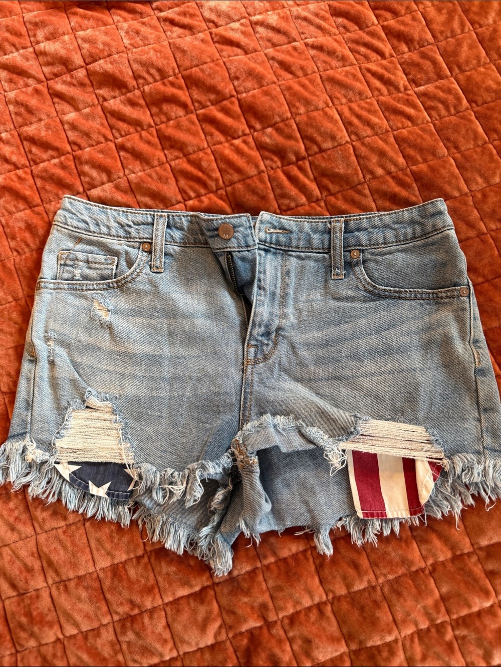 Missimo distressed jean shorts